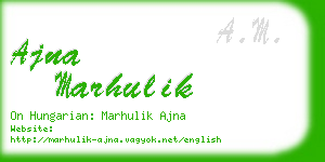 ajna marhulik business card